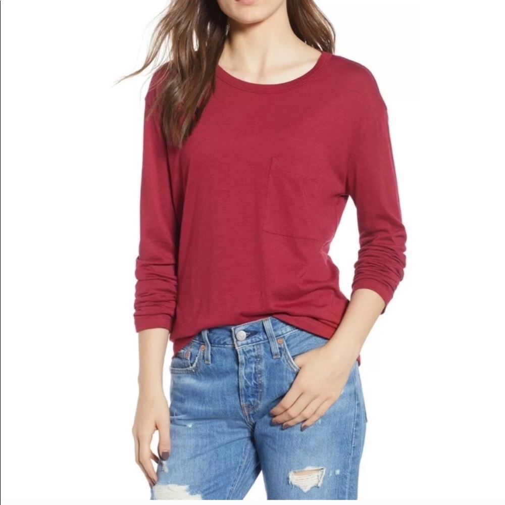 BP RED slouch pocket tee